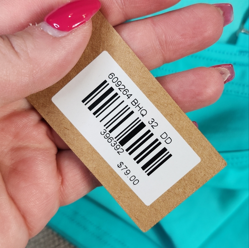 NWT Title Nine Blue Green Tankini Top Underwire Size 32DD - Picture 11 of 15